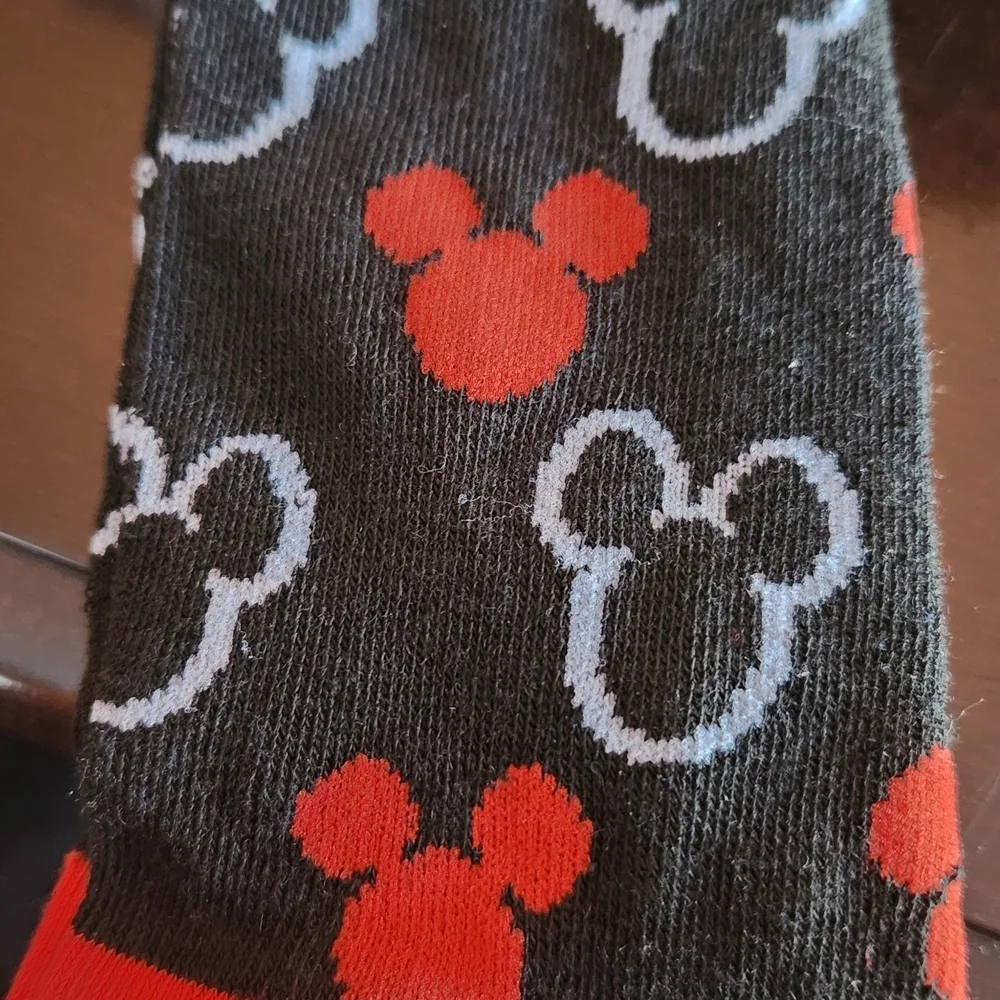 Disney Men's Mickey Mouse Socks - Black and Red
